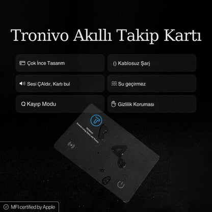 Tronivo Takip Kartı - Apple Find My (Bul) Uyumlu Cüzdan ve Eşya Bulucu