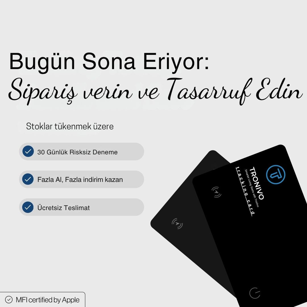 Tronivo Takip Kartı - Apple Find My (Bul) Uyumlu Cüzdan ve Eşya Bulucu