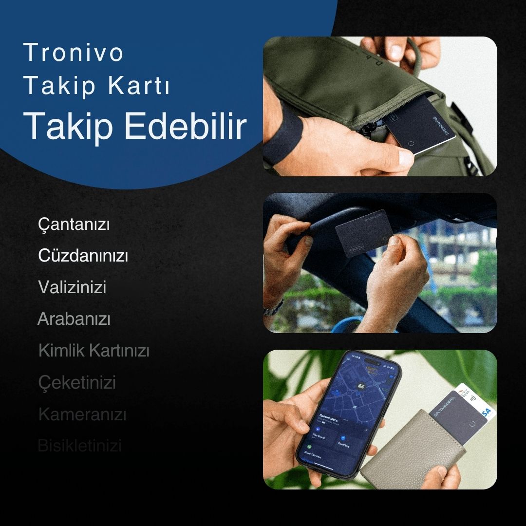 Tronivo Takip Kartı - Apple Find My (Bul) Uyumlu Cüzdan ve Eşya Bulucu
