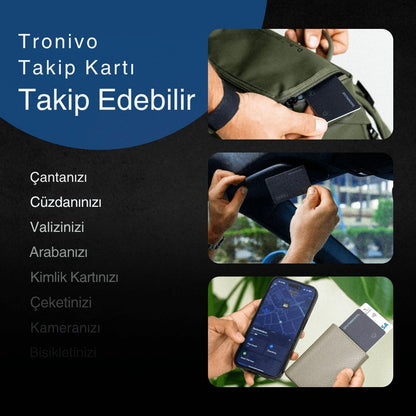 Tronivo Takip Kartı - Apple Find My (Bul) Uyumlu Cüzdan ve Eşya Bulucu
