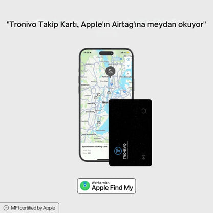 Tronivo Takip Kartı - Apple Find My (Bul) Uyumlu Cüzdan ve Eşya Bulucu